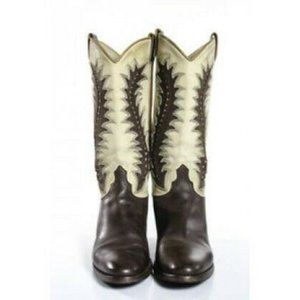 Sartore Brown Creme Leather Western Style Cowboy B